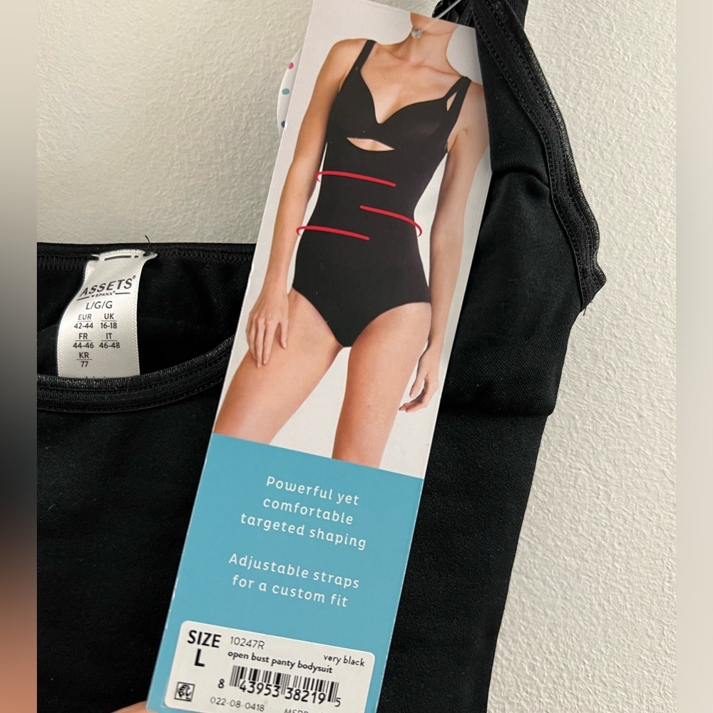 15. Assets by Spanx Black All In One Shaping Open Bust Panty Bodysuit - Picture 5 of 13